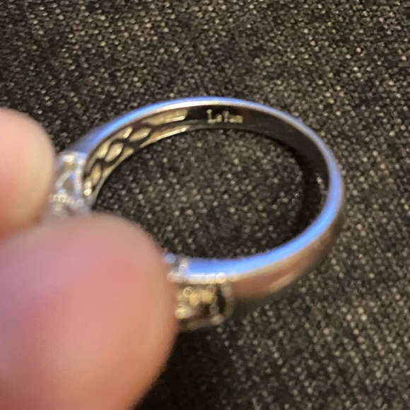 LeVian Aquamarine Ring 14kt White Gold Chocolate Diamonds 6.5 - Picture 5 of 6